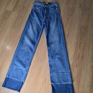 MOTHER Blue Wide Leg Flare Jeans